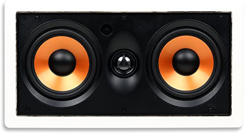 Micca M-CS Dual 5.25 Inch 2-Way MTM In-Wall Speaker with Pivoting 1 Silk Dome Tweeter (Each, White)