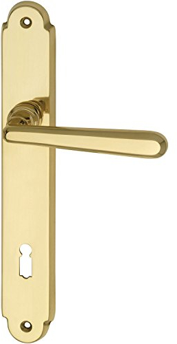 Marchesi 1231.150.002.M Drückergarnitur ALT-Wien-auf Schild, BB 90, 38-43, ohne Hangerl, pol, Messing poliert