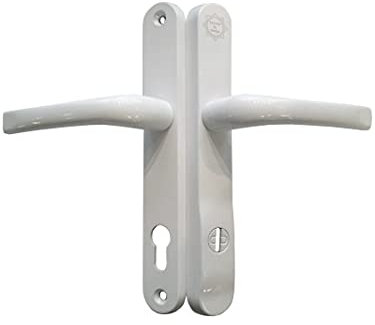 Mila ProSecure Security Door Handle 211mm Screw Fix Cylinder Cover - White
