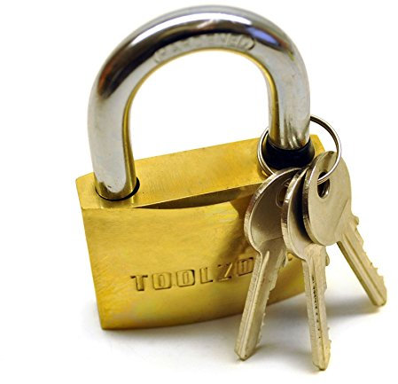 Brass Padlock 60mm Heavy Duty Shed Lock Security Chain TE366