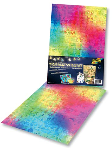 folia 80005 Transparentpapier 115 g/m², 50,5x70cm, Mosaik, bunt (10 Blatt)