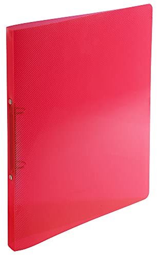 Exacompta 54185E Ringbuch Crystal aus PP (mit 2 Ringen, Rücken 20 mm, 32 x 25 cm, robust) 1 Stück transparent rot