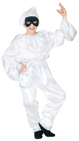 W WIDMANN MILANO Party Fashion - Costume da Pulcinella per bambini, costume tradizionale bianco per teatro, carnevale