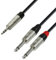 Adam Hall Cables 4 STAR YWPP 0090 - Cable de Audio REAN de Minijack 3,5 mm estéreo a 2 Jacks 6,3 mm mono 0,9 m