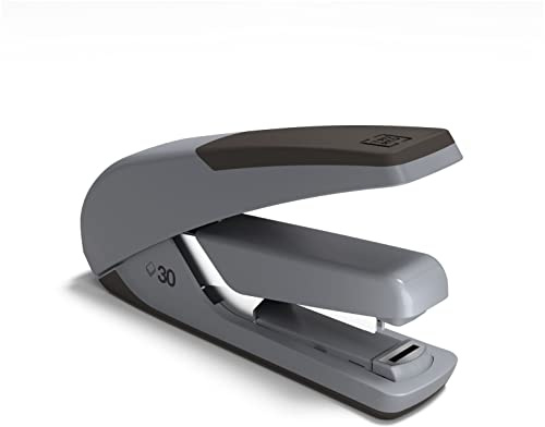 TRU RED One‑Touch DX‑4 Desktop Stapler, 30‑Sheet Capacity, Black/Gray – Low‑Force Stapler with Non‑Slip Grip