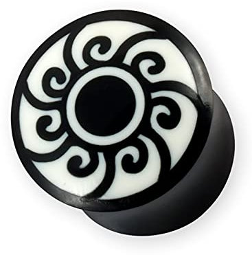Fly Style Flesh-Plug aus Horn und Knochen - Handarbeit Piercing-Schmuck, Grösse:18 mm