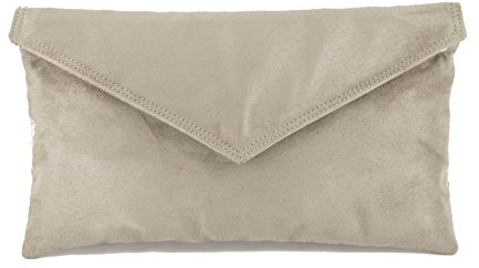 LONI Neat Umschlag Faux Wildleder Clutch Bag/Schultertasche in maus pilz taupe