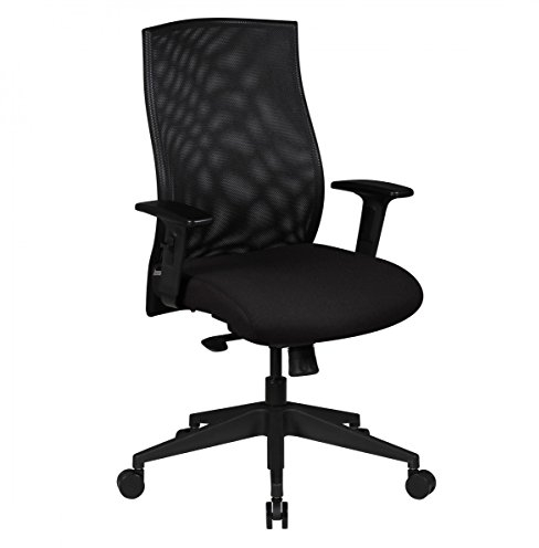 Amstyle Bürostuhl Bezug Stoff Schwarz Schreibtischstuhl Design 120 kg Chefsessel Wippfunktion ergonomisch Polster Drehstuhl niedrige Rücken-Lehne höhenverstellbar mit Armlehnen Niedriglehner