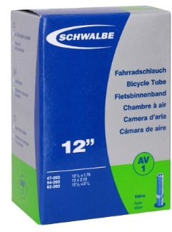 SCHWALBE Fahrradschlauch Schlauch Nr.1 12 Zoll (Ausführung: AV 1, gerade)