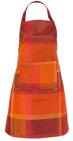Garnier-Thiebaut Coated Apron Mille Wax Ketchup, 100% Two-ply Twisted Cotton, Coated with Three Layers of Acrylic, Made in France
