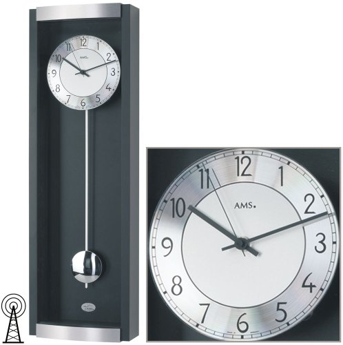 AMS F5285/11 Funk Pendeluhr, Holz, Mehrfarbig, 95 x 42 x 24 cm