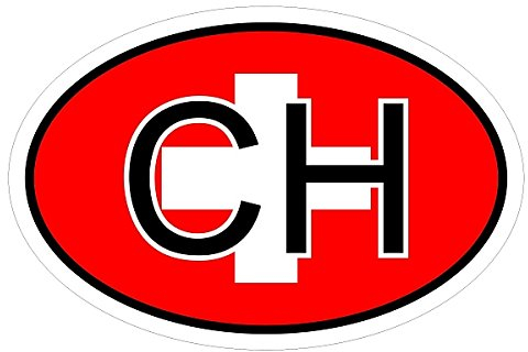 Kiwistar - Autoaufkleber - 10x6,6 cm - außen klebendKiwistar Autoaufkleber - Schweiz CH Auto, Laptop, Fahrrad, LKW, Motorrad Mehrfarbig Autoaufkleber Aufkleber KFZ Flagge Fahne