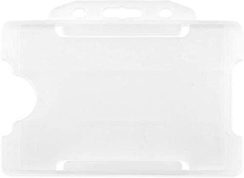 CKB Ltd® 20x Clear Single Sided RIGID Open Faced ID Card Badge Holders Kartenhalter Ausweishalter Namensschild für 1 Karten aus Hartplastik Horizontal Quer Plastic ID-Pass-Schutz 86mm 54mm CR8
