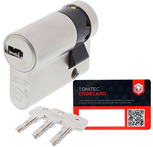 Cylindre profilé Abus EC550 pour serrure de porte à fermeture identique - Avec 3 clés y comprisToniTec® CodeCard
