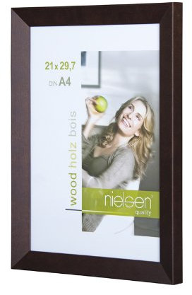 nielsen Bilderrahmen, 60 x 80 cm, Holz, Palisander, Posterrahmen zum Aufhängen im Hoch- & Querformat, Echtglas, Essential