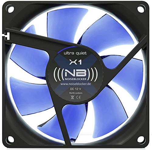 Noiseblocker (80 mm, XC1 – PC Case Fan 80 mm BlackSilent Fan XC1 – PC-Lüfter 80 mm mit leisen Flügeln – die maximale Lautstärke beträgt nur 21 dB (A) und der Luftdurchsatz von 35,7 m³/h