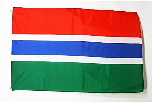 AZ FLAG - Bandera Gambia - 90x60 cm - Bandera Gambiana 100% Poliéster Con Ojales de Metal integrados - 50g - Colores Vivos Y Resistente A La Decoloración