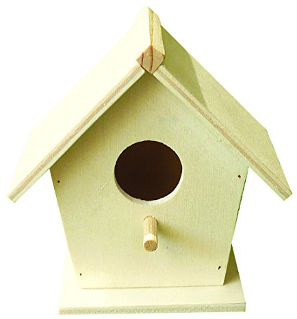 Deko Vogelhaus Nistkasten Vogelhäuschen Holz Natur zum Anmalen & Selbstgestalten 7x6,5x11,5cm