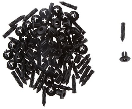 50pcs Clips Pasadores Empuje Remaches Fijación ATV de Plástico Negro 8mm