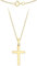 CARISSIMA Women's 9 ct Yellow Gold 15 x 25 mm Cross Pendant on 9 ct Yellow Gold 0.7 mm Diamond Cut Curb Chain Necklace of Length 46 cm/18 Inch