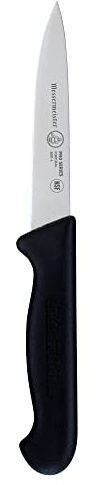 Messermeister Pro Series 4” Spear Point Paring Knife - German X50 Stainless Steel & NSF-Approved PolyFibre Handle - 15-Degree Edge, Rust Resistant & Easy to Maintain - Made in Portugal