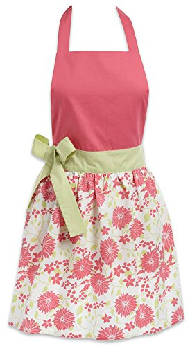 DII Protect Your Clothing While Entertaining, Cooking or Cleaning with This Trendy, Fashionable Kitchen Staple, Cotton, Pink Daisy, One Size