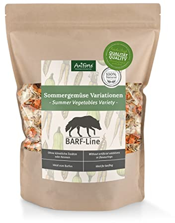 AniForte Barf Zusatz Hund Sommergemüse Variationen 1kg - 100% Natur Hundeflocken, Gemüseflocken Hunde getreidefrei & glutenfrei, Barf Hundefutter, Flockenfutter