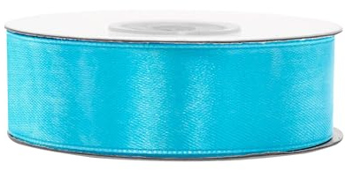 Satinband 25mm x 25m Rolle - FARBAUSWAHL in 3/6/12/18/25/38/50/75/100mm - farbecht & waschbar - Schleifenband für Hochzeit - Geschenkband zum Verpacken Dekorieren Basteln - Helltürkis 340