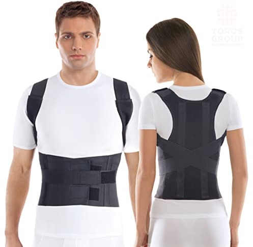 Geradehalter LUX zur Haltungskorrektur für Damen und Herren Rückenbandage für perfekte Haltung 100% Baumwolle XX-Large Schwarz