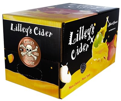 Lilley's Cider - Rum Cider 4% ABV - Medium Apple Cider with Warming Spiced Rum Notes, Still, Vegan & Gluten-Free, Unfiltered Smooth Craft for Sharing - Bag in Box 10L