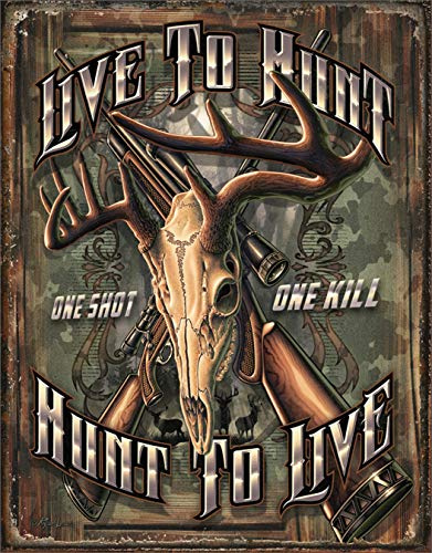 Desperate Enterprises Metal Sign Live to Hunt, Hunt to Live