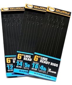 Guru 6 Pole Rigs Ready Tied Hooklength All Patterns and Sizes: LWGS Size 18