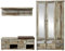 Stella Trading Bonanza Vintage Garderoben Set in Driftwood Optik - Retro Flurgarderobe für Ihren Eingangsbereich - 255 x 188 x 40 cm (B/H/T)