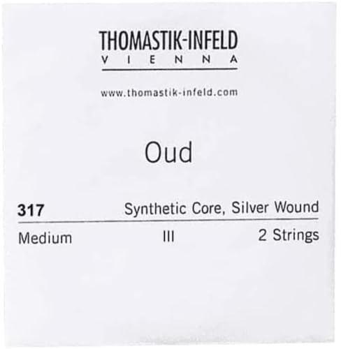 Thomastik Corde 2x Ré noyau synthétique Multifilament, filé cuivre argenté 317 pour Oud Arabe jeu 315A, 315B