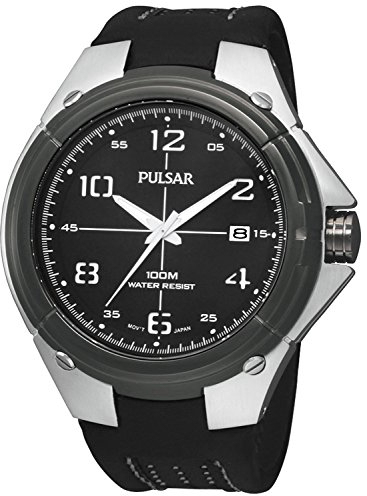 Pulsar Uhren Herren-Armbanduhr XL Sport Analog Quarz Leder PXH799X1