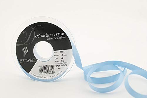 Berisfords Double Satin Ribbon, 76 Cornflower, 20 m