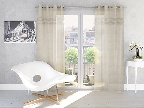 Splendid Sevilla - Cortina de confección con ollaos (140 x 245 cm), Color Beige