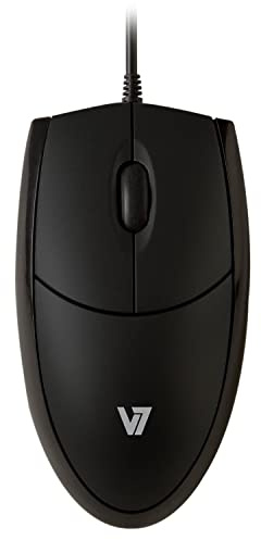 V7 USB LED Optical – Black Mouse – Mouse (Ambidextrous, Optical, USB, 1000 DPI, 95 g, Black)