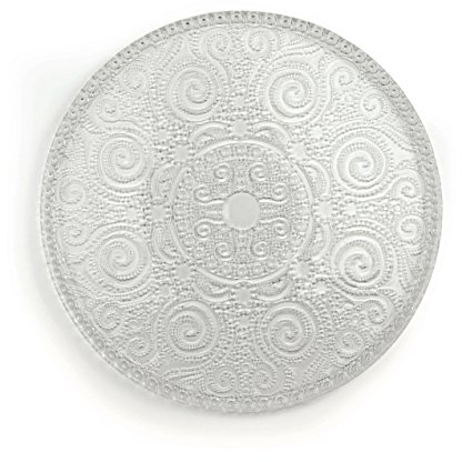 Excelsa Arabesque Plat à Servir, Verre Transparent, 31 x 31 x 1 cm