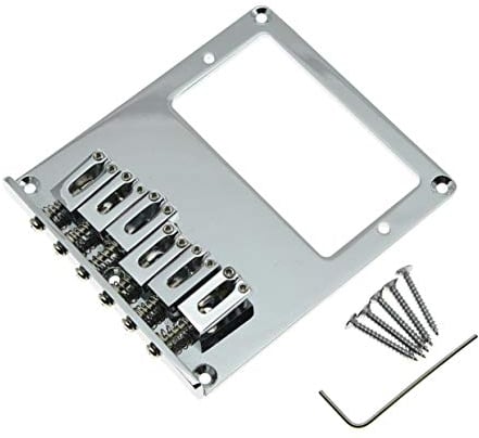 KAISH Tele-Humbucker Bridge für Telecaster/Tele Gitarre, Chrome, Gitarrenbrücke, 412429031
