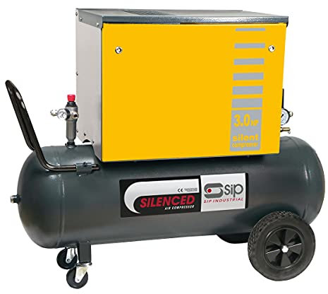 SIP PB3800/3M/100 Silenced Piston Air Compressor, Belt Drive 230V 100L 3hp / 2.2kW 145psi / 10 Bar 9.5CFM 69dB