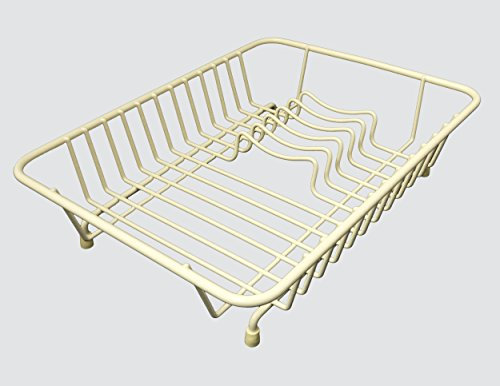 Delfinware Dish Drainer, Metal, Cream, 31.5 x 25 x 8.5 cm