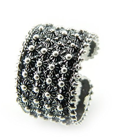 Fede sarda anello Sardegna argento brunito tipo filigrana a pallini MISURA REGOLABILE