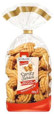 BUTTER-SPRITZGEBÄCK von Schulte, 200g | Klassisches Buttergebäck zu Kaffee und Tee