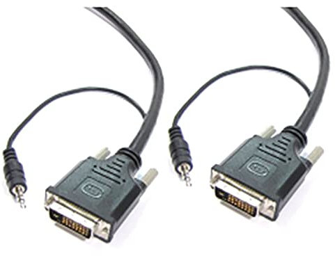 BeMatik - Super câble DVI-D avec prise audio de 3,5 mm mâle mâle de 15 m