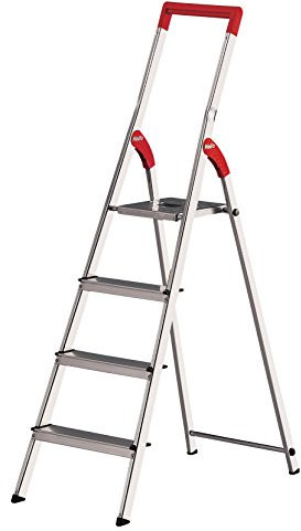 MS Line - Escabeau ménager Pliable en Aluminium 5 marches Ultra léger Hailo L50