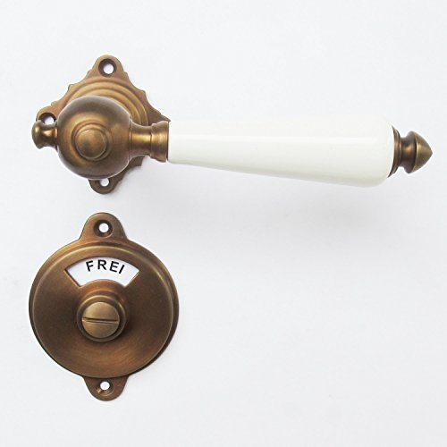 Bad WC Türklinken Messing Bronze Farben Frei-Besetzt #64-GWC-BW