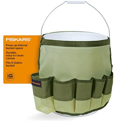 Fiskars Garden Tool Bucket Caddy 5 Gal, (Bucket and Tools Not Included)