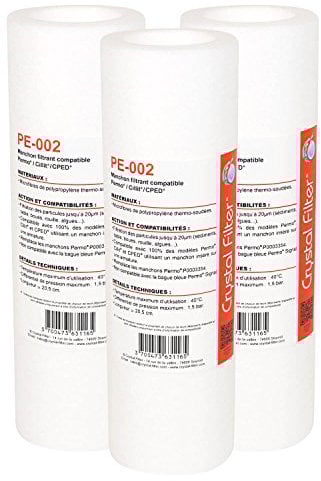 Manchon compatible Permo Cristal 3 et 4-10 - P0003354 - Crystal Filter® PE-002 (lot de 3)