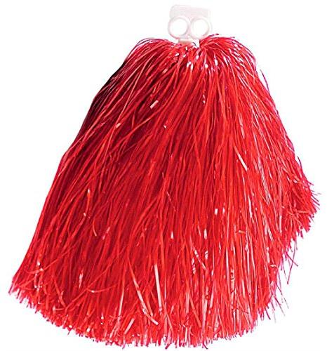 NET TOYS Cheerleader Puschel Pom Pom rot Pompon Pompom Bommel Tanzwedel Kostüm Zubehör Accessoire